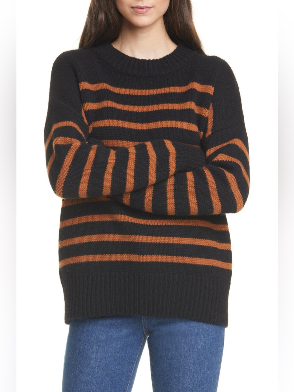 La Ligne Marin Wool & Cashmere Sweater black brown stripe